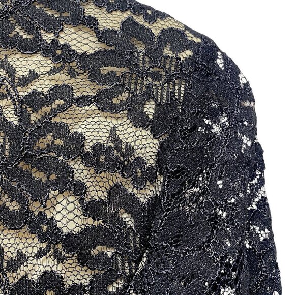 TALBOTS Black Lace Top Size 6 Evening Blouse Womens Light Cardigan Jacket - Picture 9 of 15